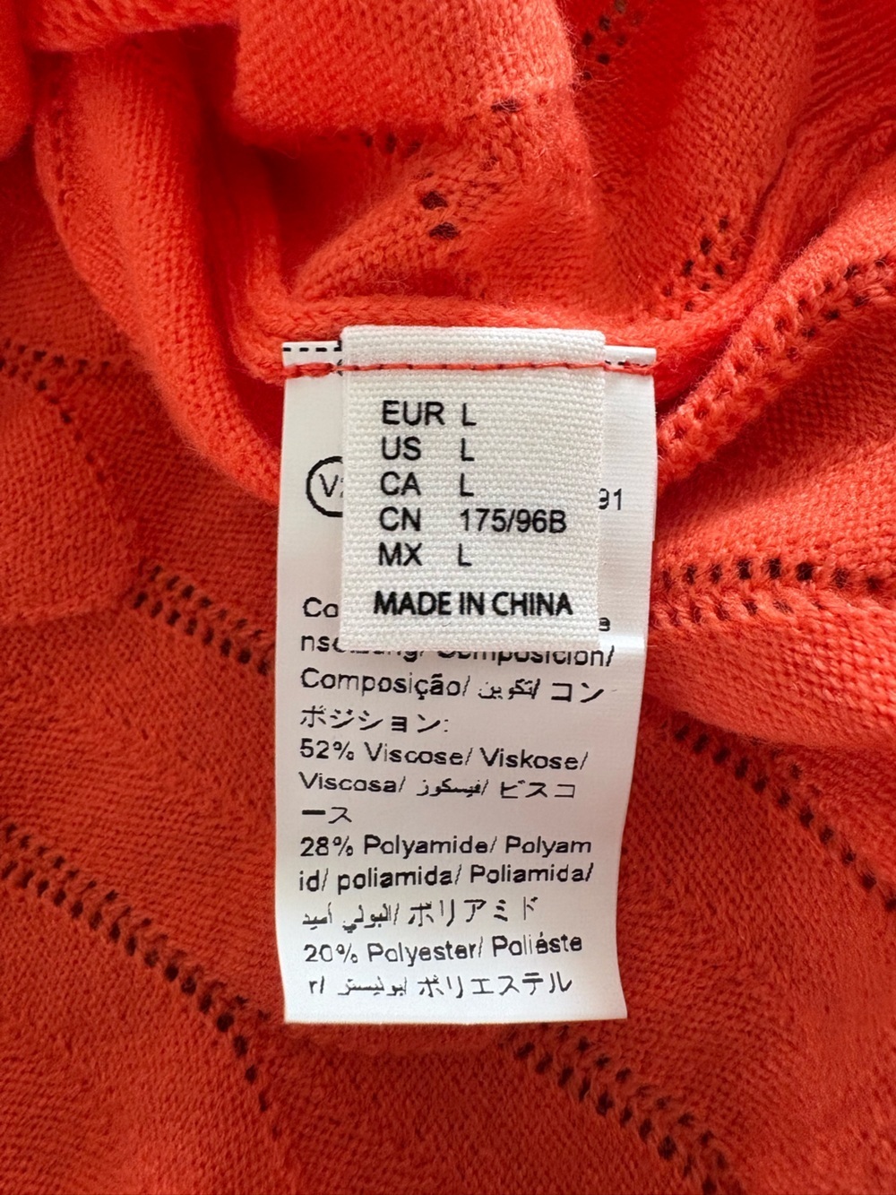 Women's Orange V-Neck Knit Tank Top - Picture 8 of 8